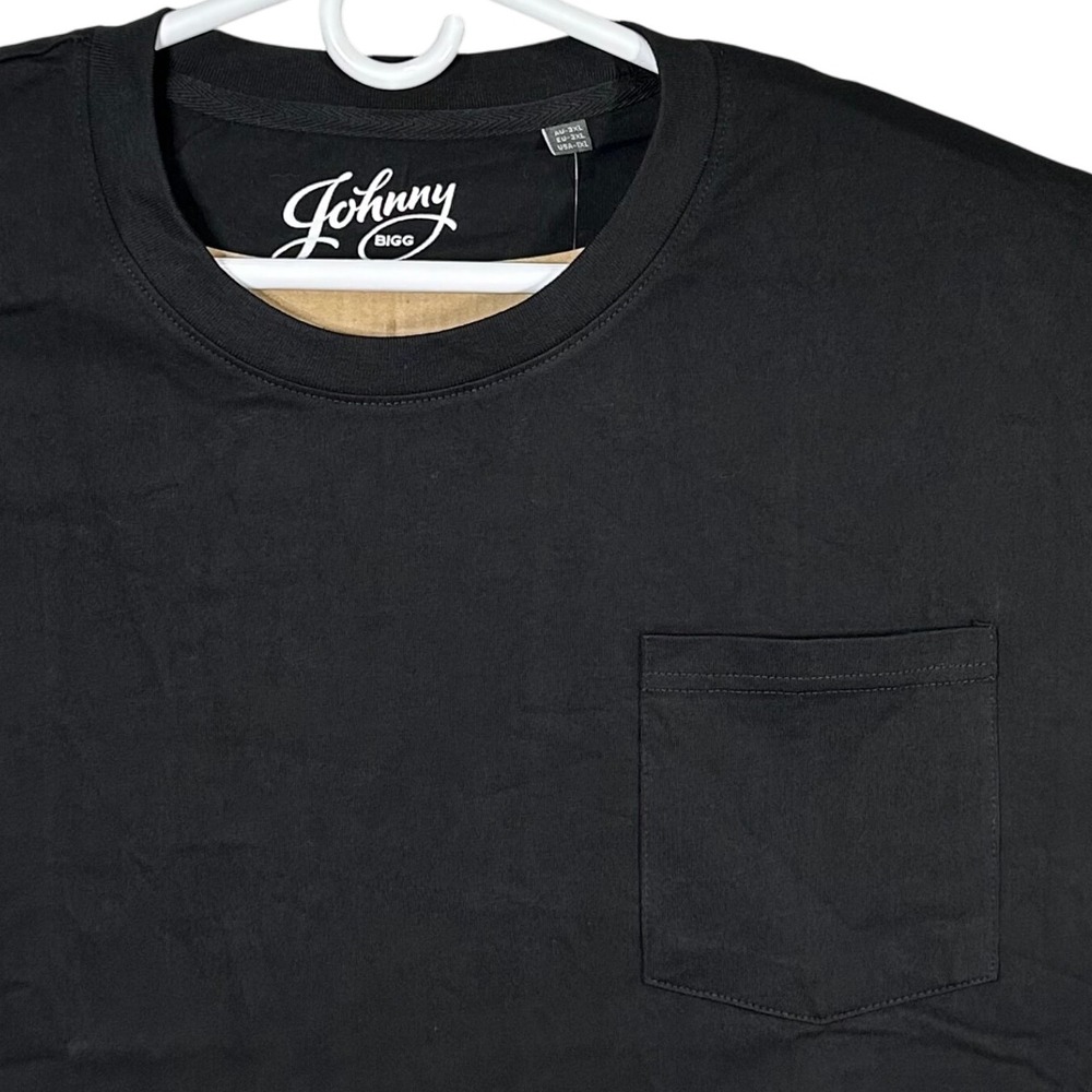 Johnny Bigg Mens Relaxed Fit Tee Black‎ Short Sleeve Pocket T-Shirt XL NWT